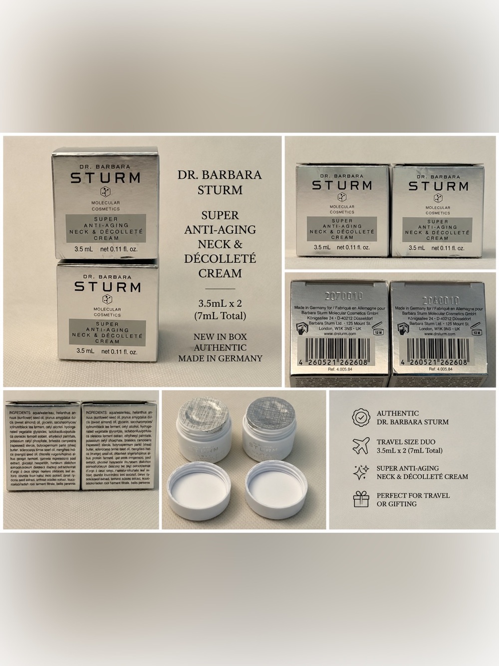 Dr. Barbara Sturm Super Anti-Aging Neck & Décolleté Cream Duo 3.5mL x2 NEW
